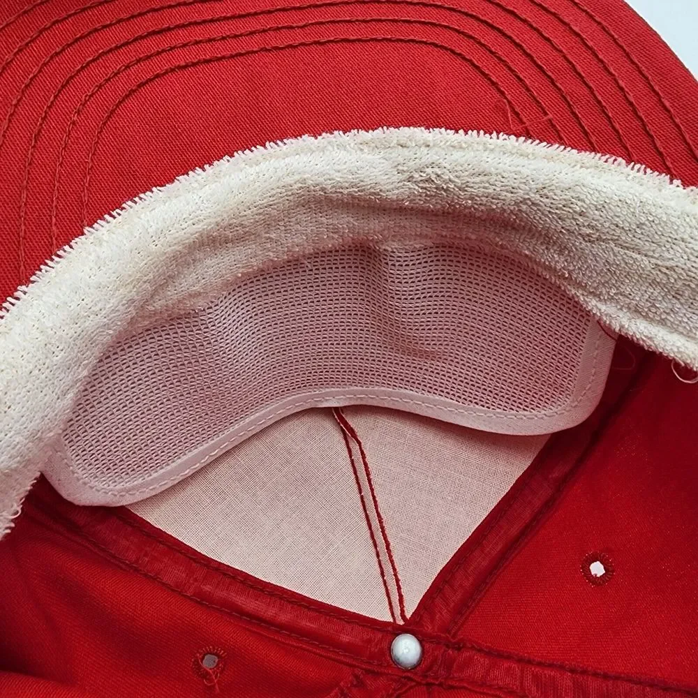 Vintage 90s Adhesive Services‎ Company Houston Texas Red Hat Cap Made In USA